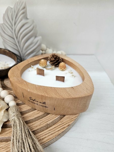 شمعة خشب شكل عشوائي