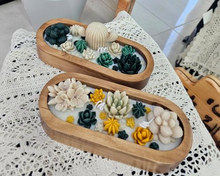 شمعة بيضاوية خشب