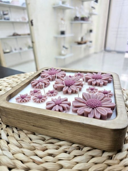 شمعة خشب مربع كبير