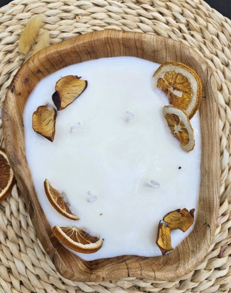 شمعة خشب بامبو صغير