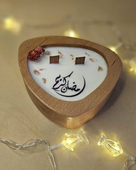 شمعة خشب عشوائي رمضان
