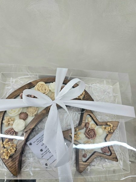 بكج هلال حجم كبير ونجمة خشب