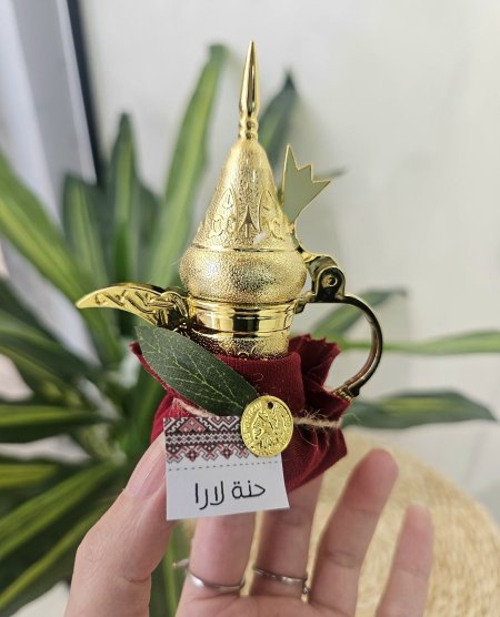 دلة قهوة للحنة بتغليف قماش